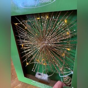 Gold LED Starburst lighted Tree Topper Holiday Homes Christmas Tree Decoration